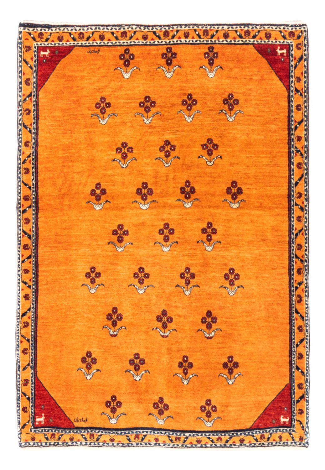 Gabbeh-tæppe - Persisk - 170 x 128 cm - guld