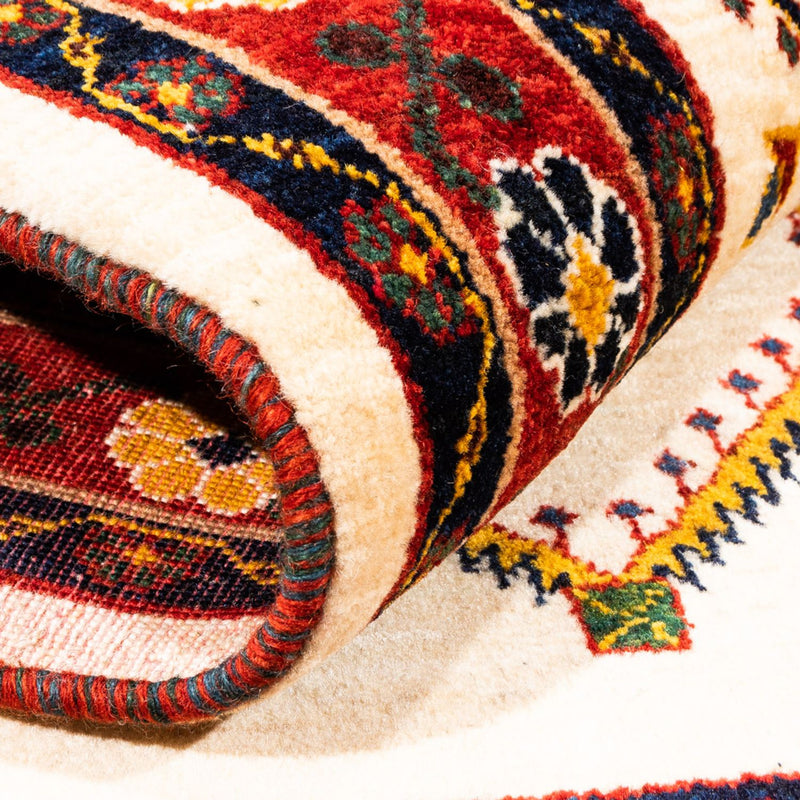 Gabbeh-tæppe - Persisk - 155 x 114 cm - creme