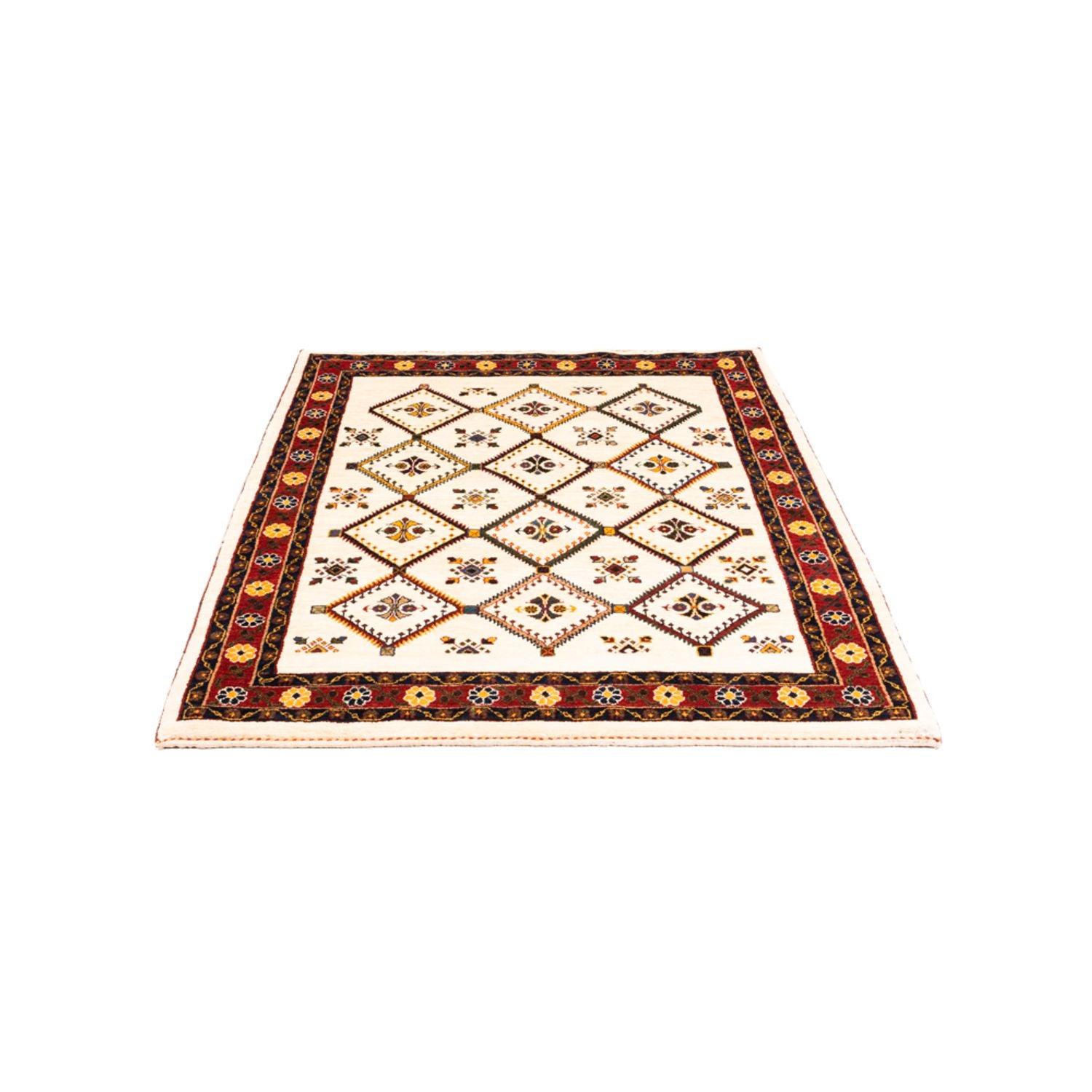 Gabbeh-tæppe - Persisk - 155 x 114 cm - creme