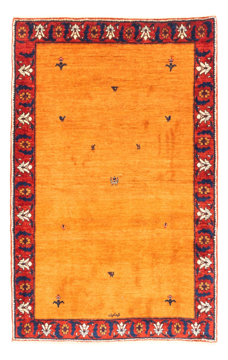 Gabbeh-tæppe - Persisk - 162 x 107 cm - guld