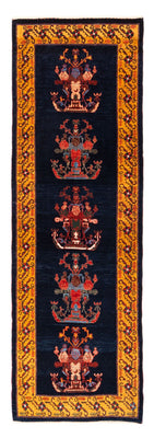 Løber Gabbeh-tæppe - Persisk - 253 x 84 cm - mørkeblå