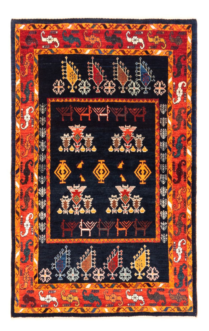 Gabbeh-tæppe - Persisk - 160 x 108 cm - mørkeblå