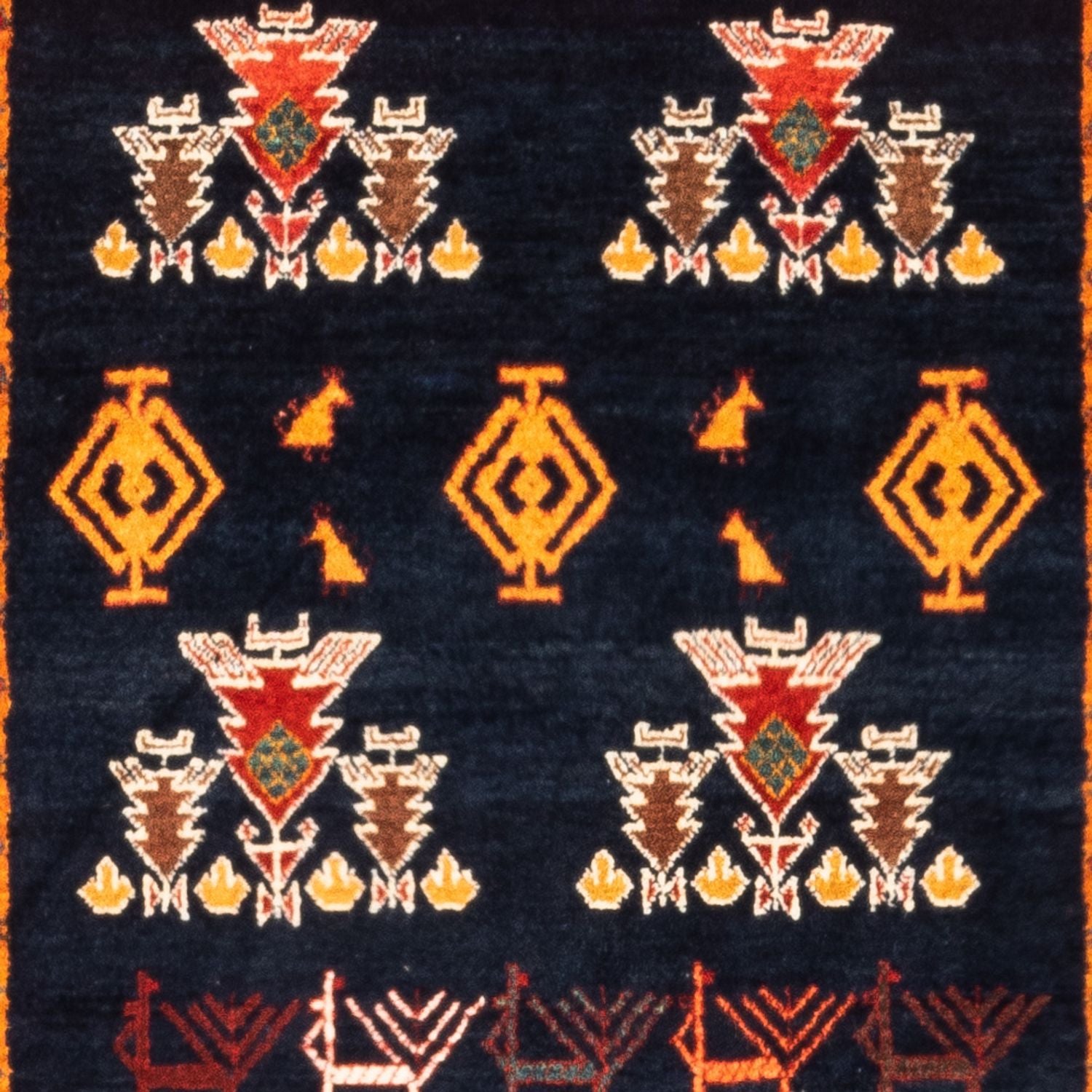 Gabbeh-tæppe - Persisk - 160 x 108 cm - mørkeblå
