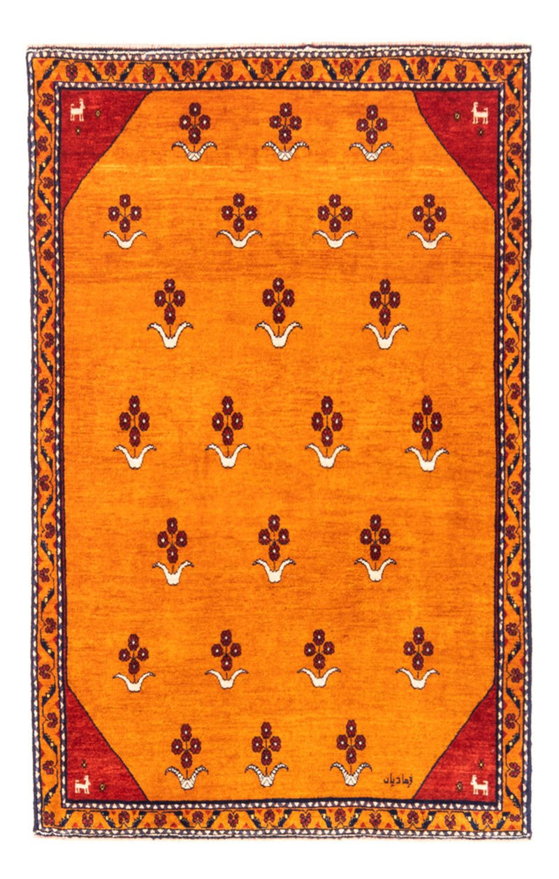 Gabbeh-tæppe - Persisk - 155 x 104 cm - guld