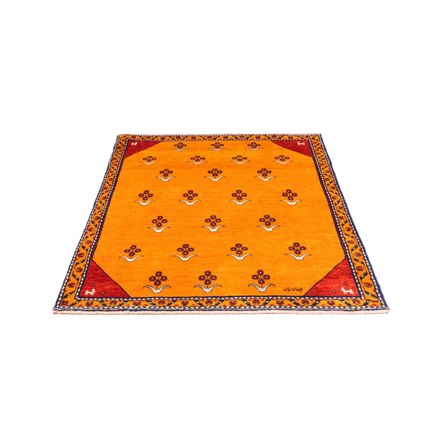Gabbeh-tæppe - Persisk - 155 x 104 cm - guld