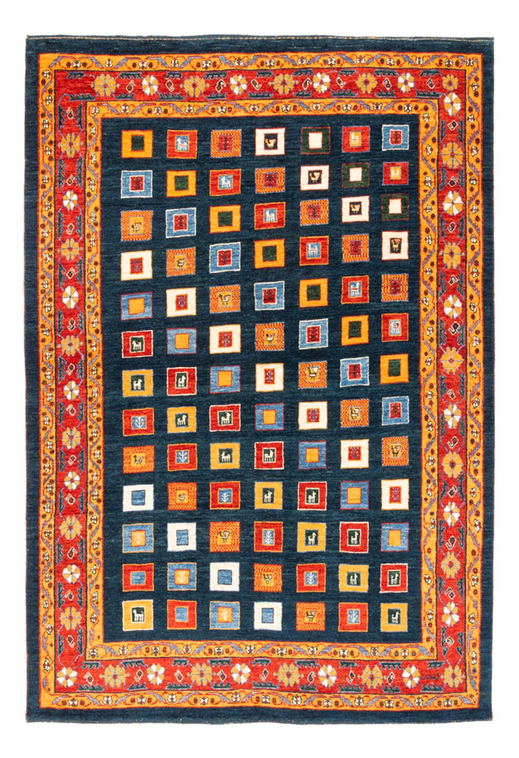 Gabbeh-tæppe - Persisk - 238 x 168 cm - flerfarvet