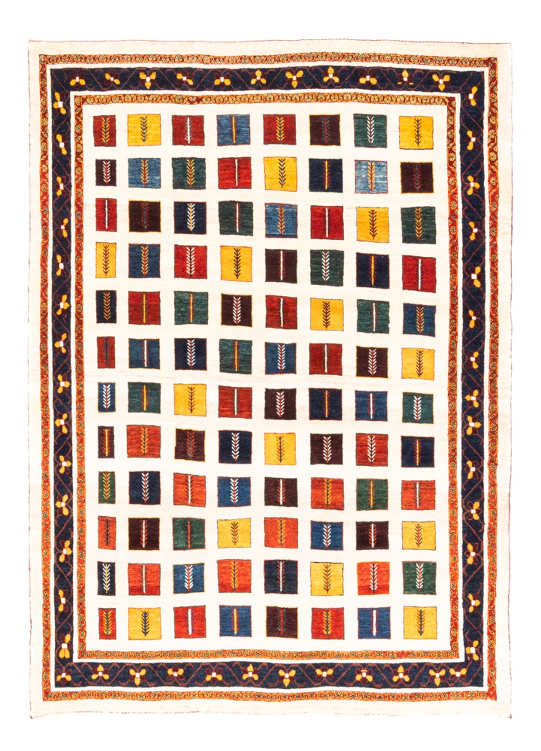 Gabbeh-tæppe - Persisk - 207 x 157 cm - flerfarvet