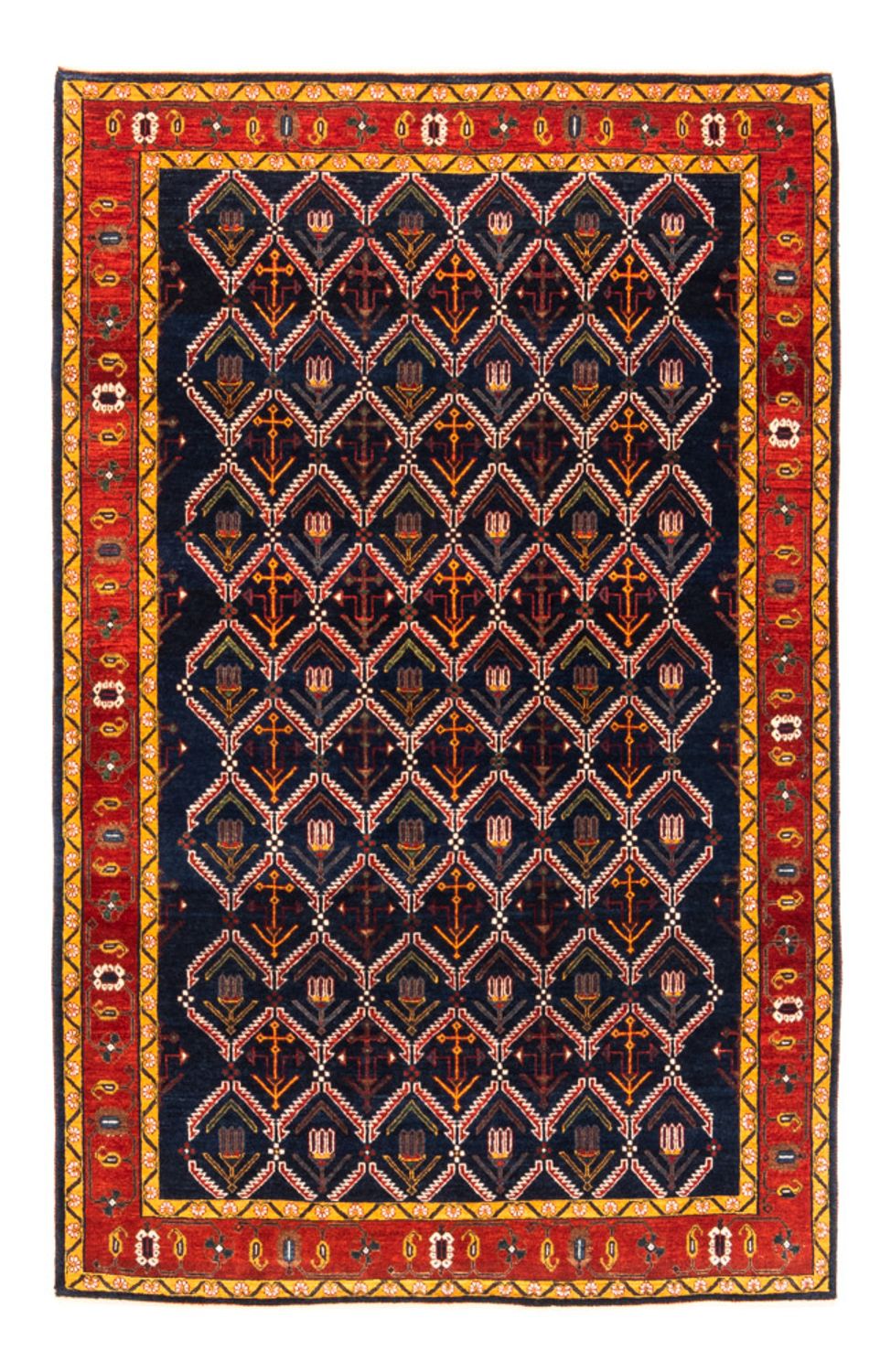 Gabbeh-tæppe - Persisk - 205 x 143 cm - mørkeblå