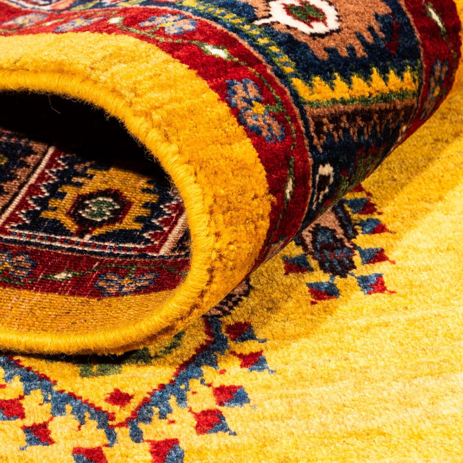 Gabbeh-tæppe - Persisk - 230 x 150 cm - guld