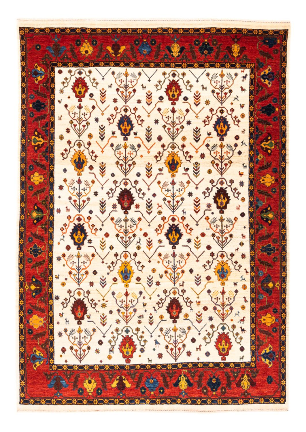 Gabbeh-tæppe - Persisk - 212 x 155 cm - creme