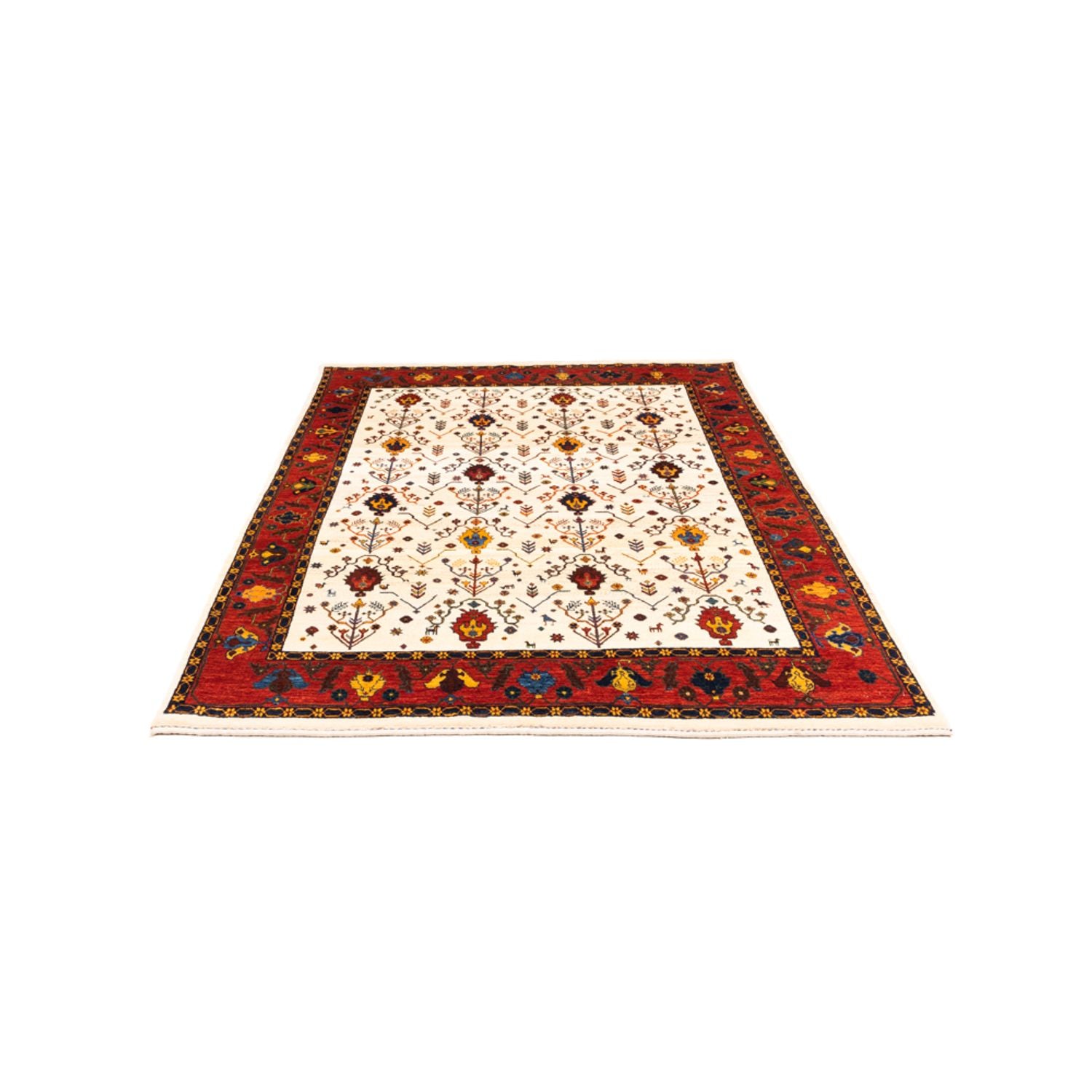 Gabbeh-tæppe - Persisk - 212 x 155 cm - creme