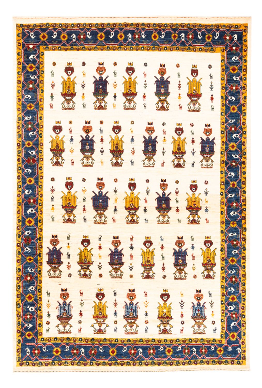 Gabbeh-tæppe - Persisk - 221 x 154 cm - creme