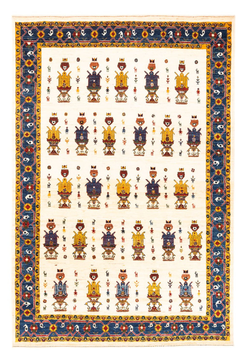 Gabbeh-tæppe - Persisk - 221 x 154 cm - creme