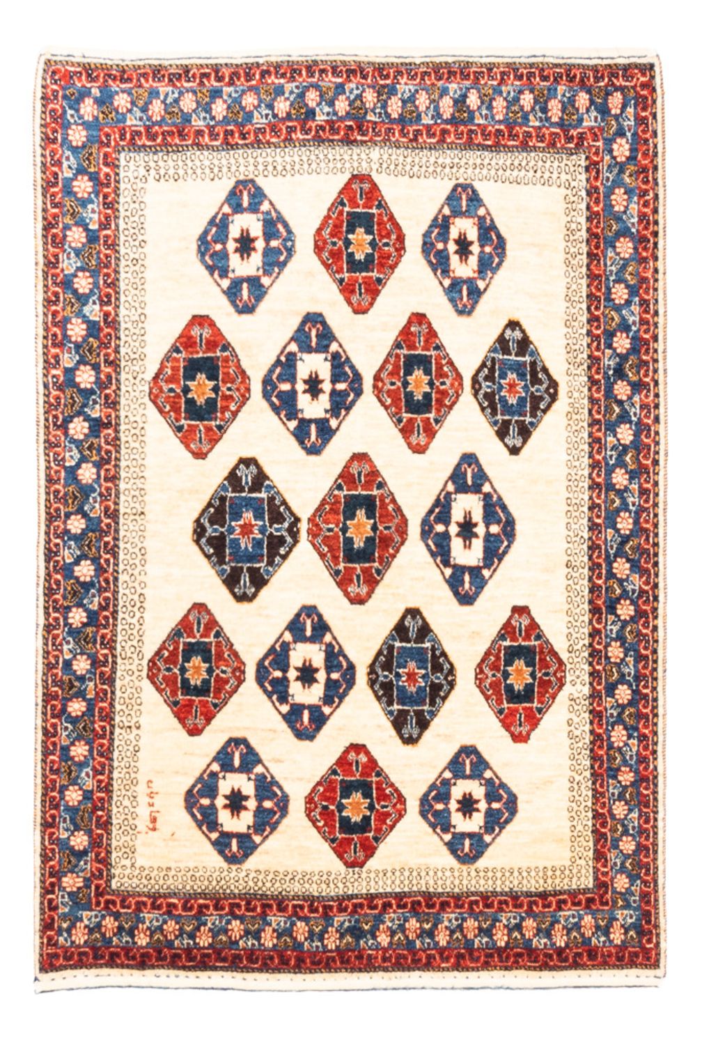 Gabbeh-tæppe - Persisk - 153 x 100 cm - creme
