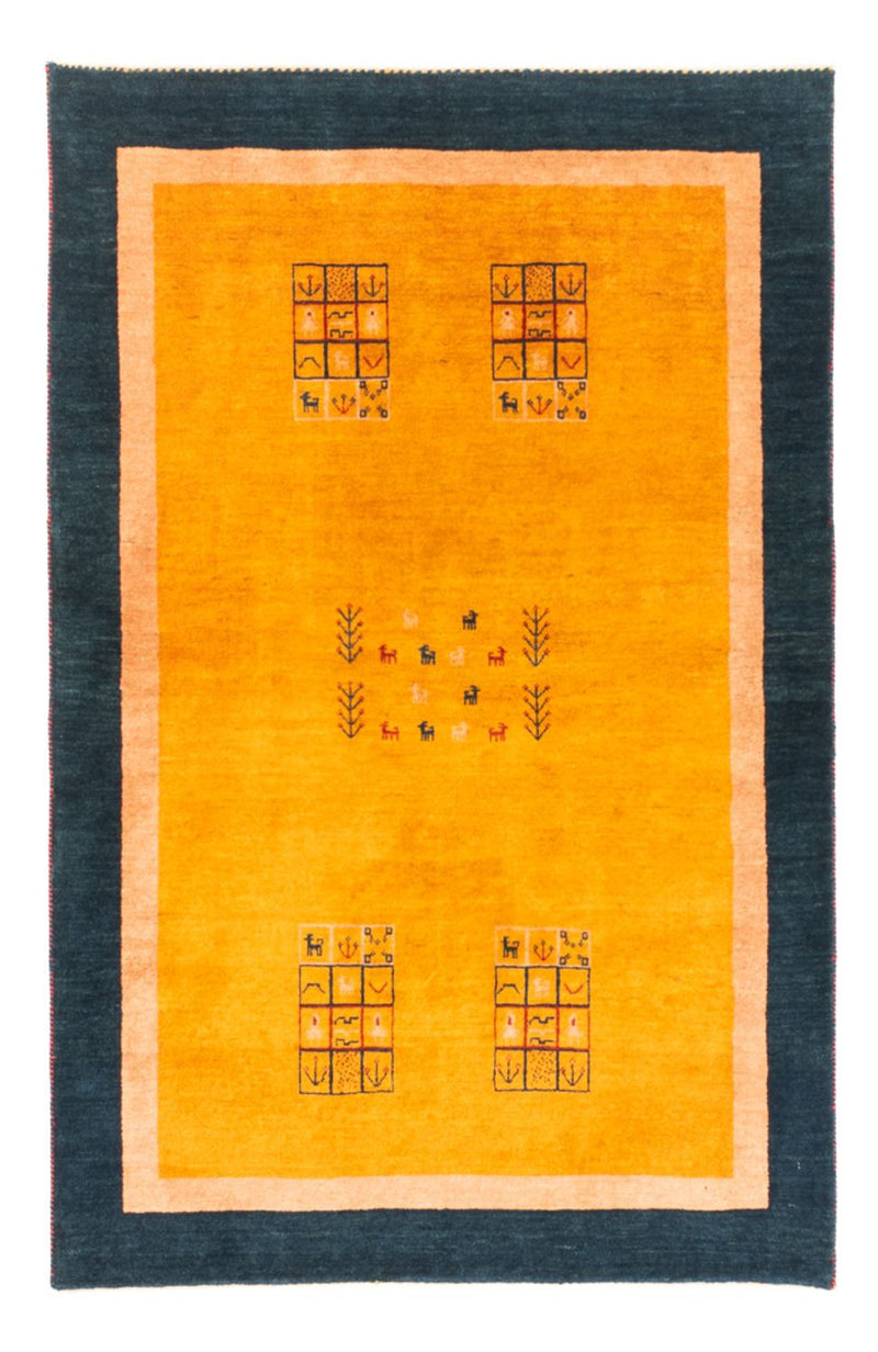 Gabbeh-tæppe - Persisk - 155 x 108 cm - guld