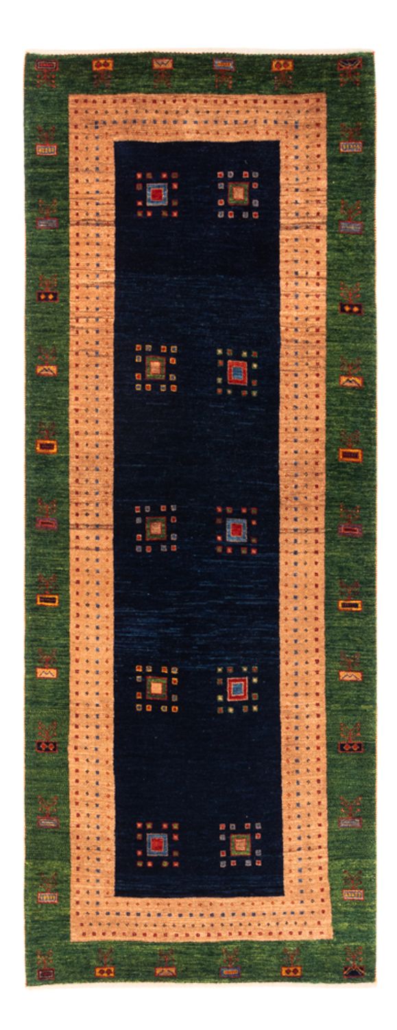 Løber Gabbeh-tæppe - Persisk - 202 x 82 cm - mørkeblå