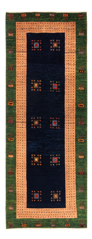 Løber Gabbeh-tæppe - Persisk - 202 x 82 cm - mørkeblå