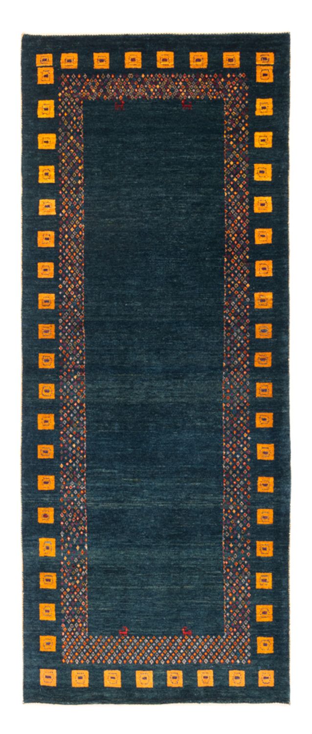 Løber Gabbeh-tæppe - Persisk - 200 x 85 cm - mørkeblå