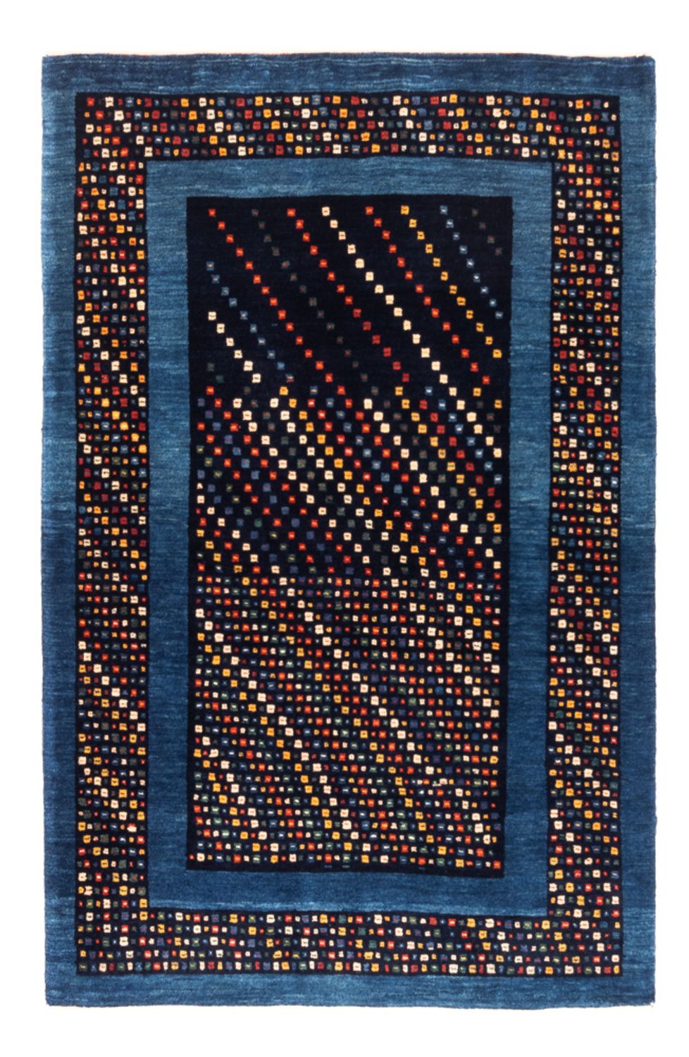 Gabbeh-tæppe - Persisk - 150 x 100 cm - blå