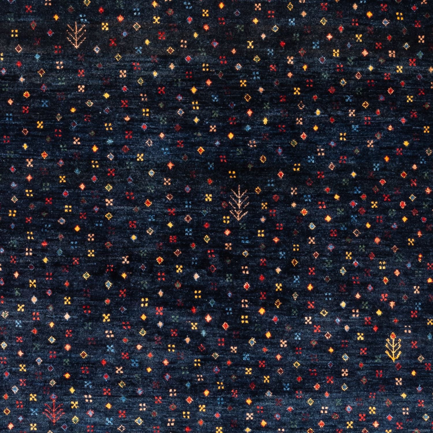 Gabbeh-tæppe - Persisk - 201 x 152 cm - mørkeblå