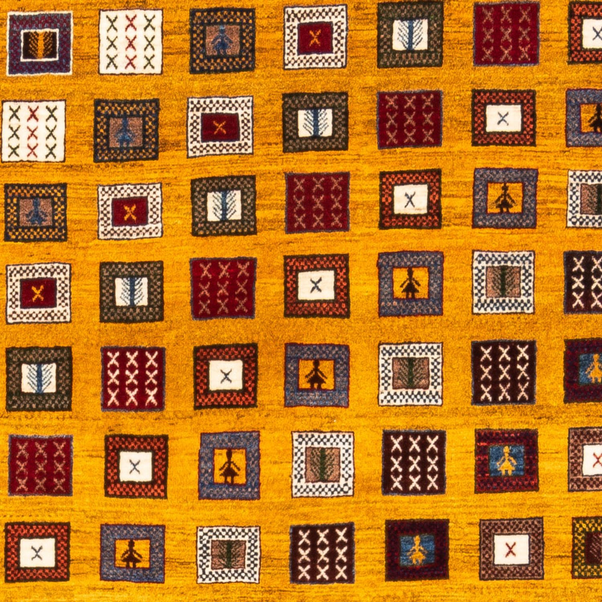 Gabbeh-tæppe - Persisk - 195 x 150 cm - guld