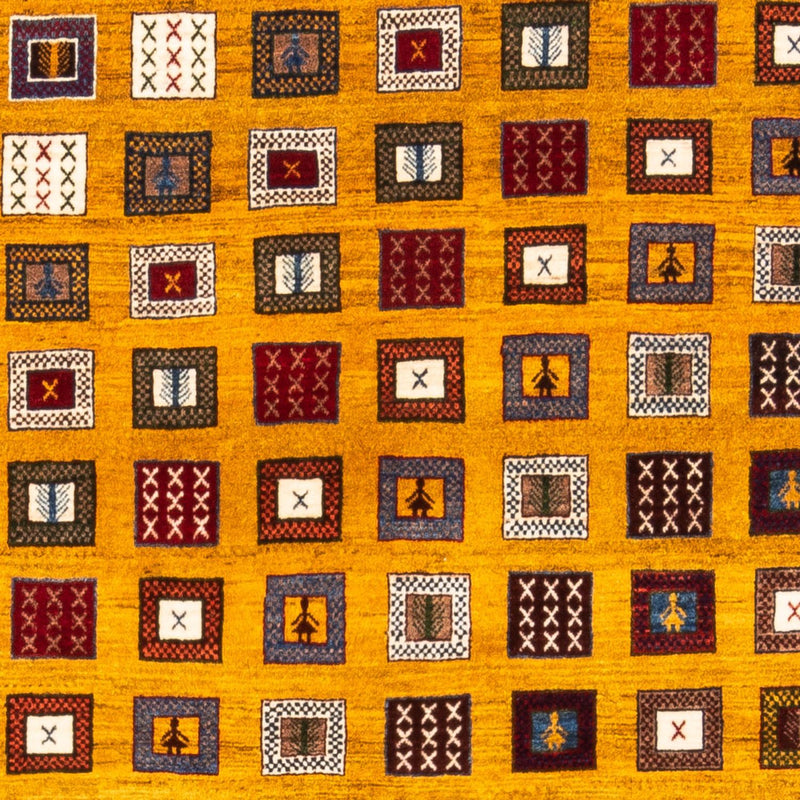 Gabbeh-tæppe - Persisk - 195 x 150 cm - guld