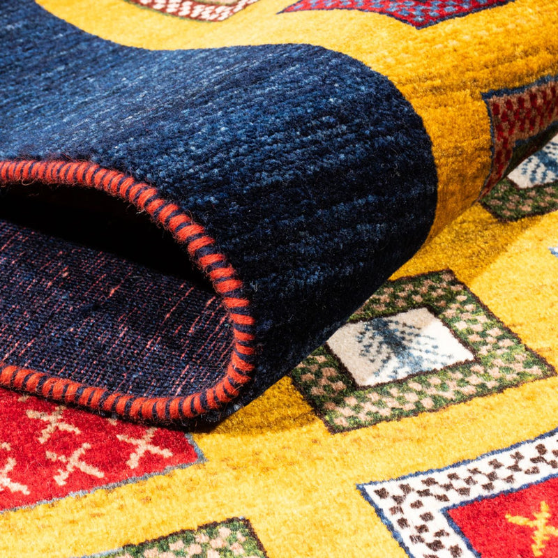 Gabbeh-tæppe - Persisk - 195 x 150 cm - guld