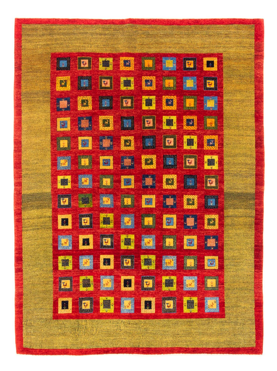 Gabbeh-tæppe - Persisk - 242 x 186 cm - rød