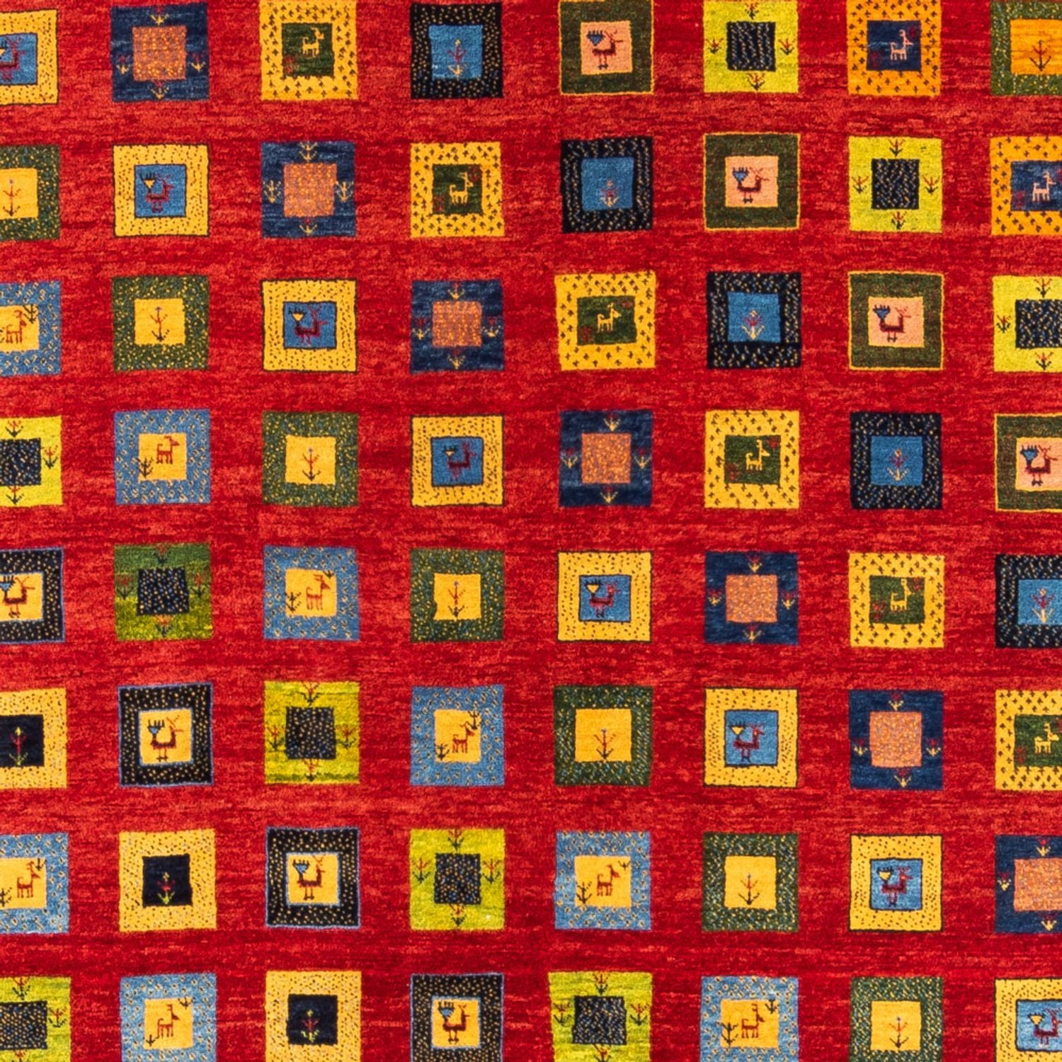 Gabbeh-tæppe - Persisk - 242 x 186 cm - rød