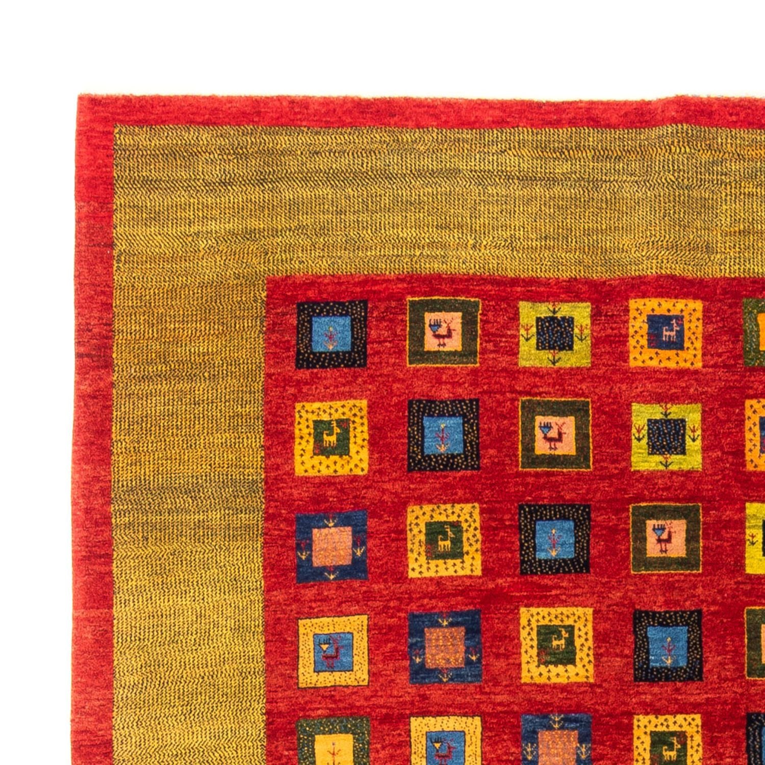 Gabbeh-tæppe - Persisk - 242 x 186 cm - rød