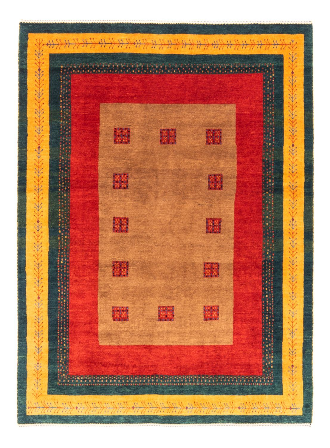 Gabbeh-tæppe - Persisk - 197 x 155 cm - flerfarvet