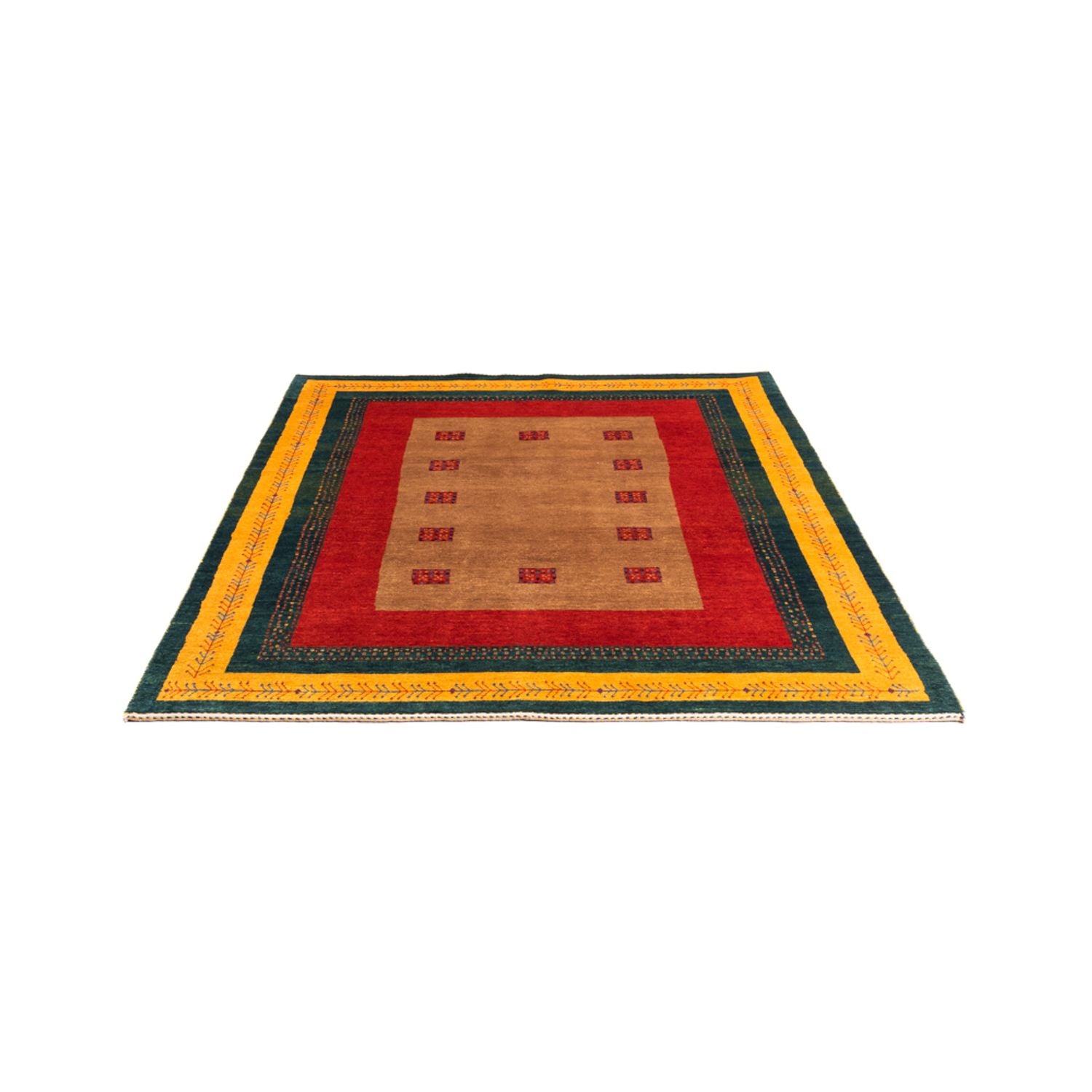 Gabbeh-tæppe - Persisk - 197 x 155 cm - flerfarvet