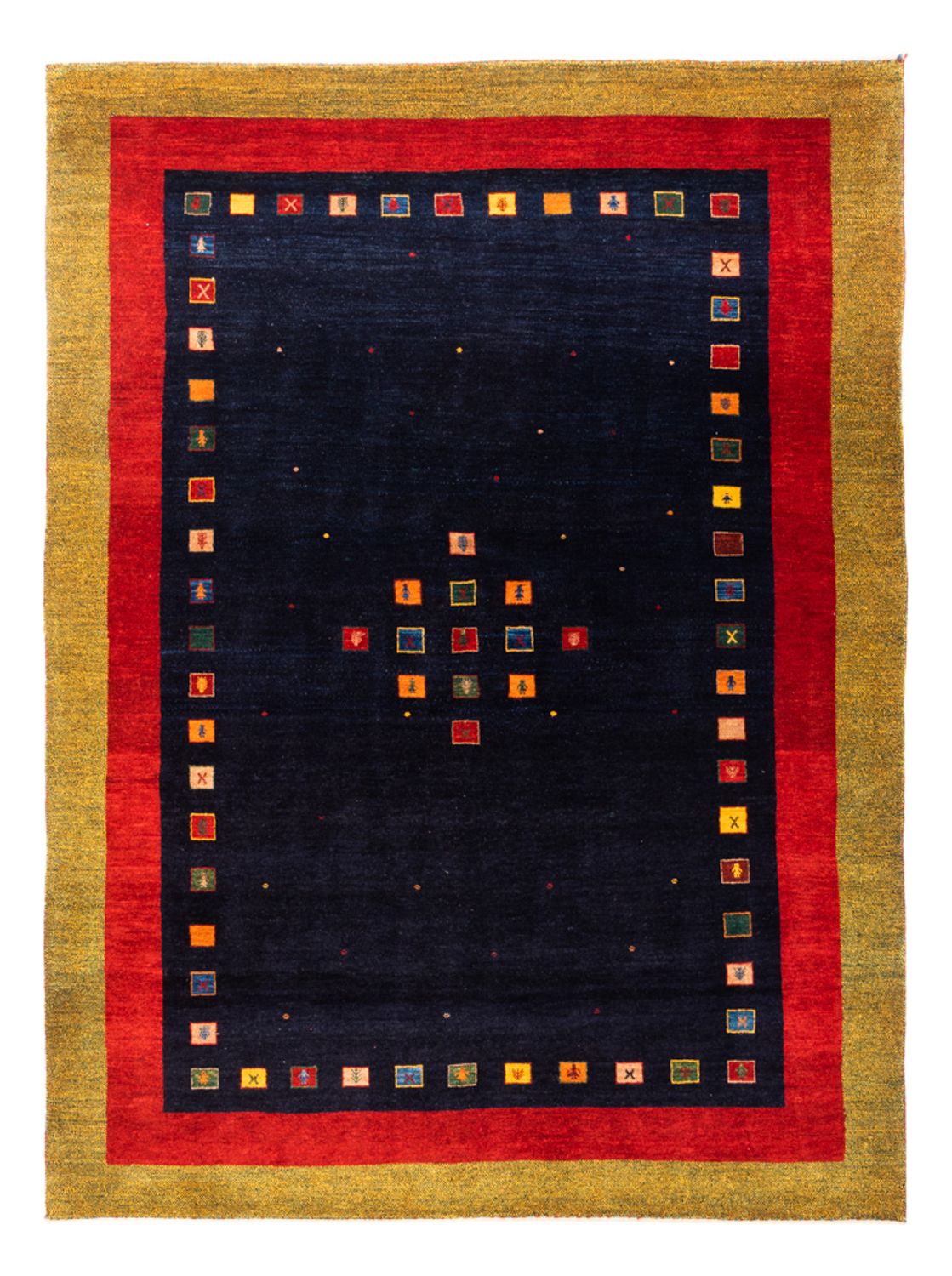 Gabbeh-tæppe - Persisk - 216 x 158 cm - mørkeblå