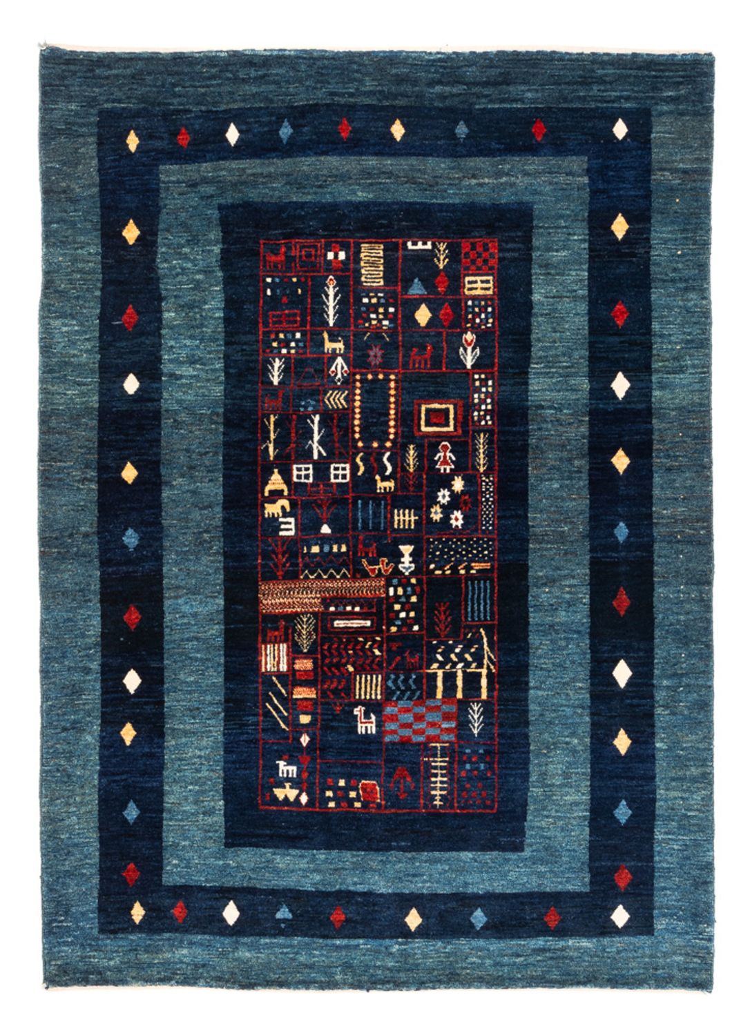 Gabbeh-tæppe - Persisk - 173 x 124 cm - blå