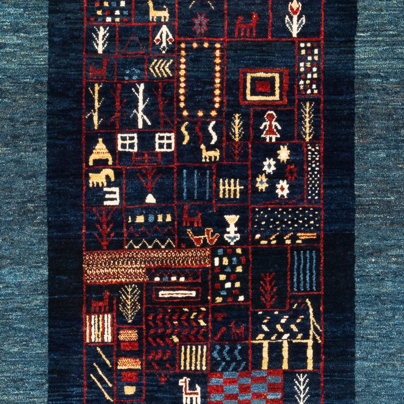Gabbeh-tæppe - Persisk - 173 x 124 cm - blå