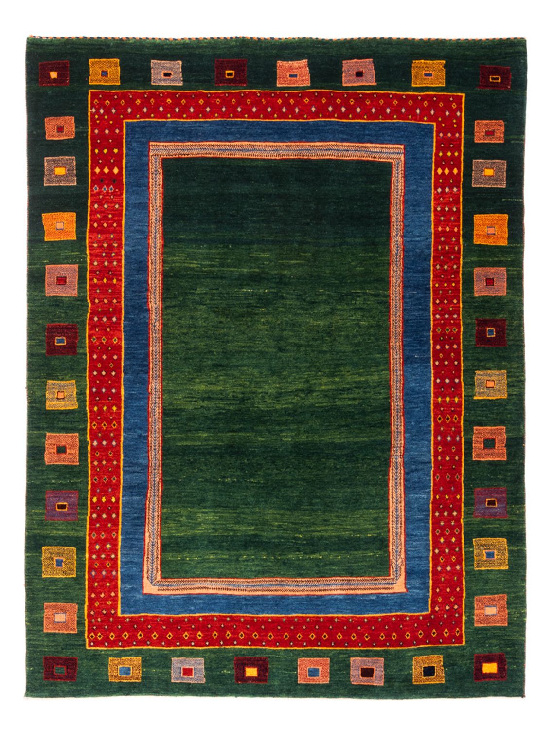 Gabbeh-tæppe - Persisk - 195 x 150 cm - grøn
