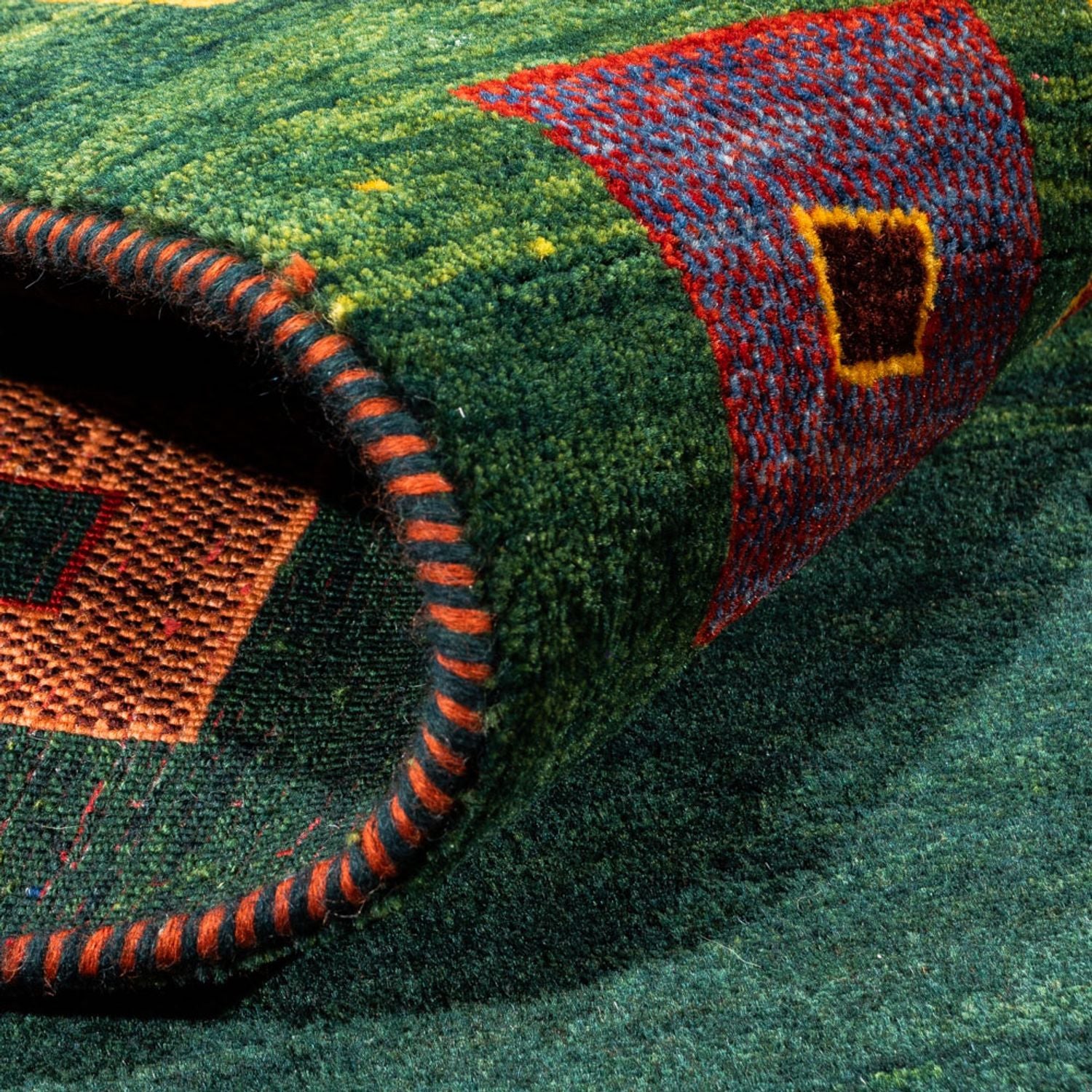Gabbeh-tæppe - Persisk - 195 x 150 cm - grøn