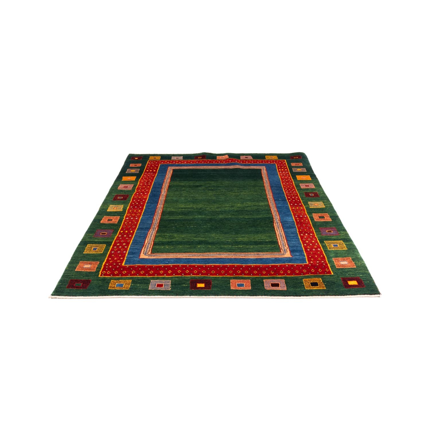 Gabbeh-tæppe - Persisk - 195 x 150 cm - grøn