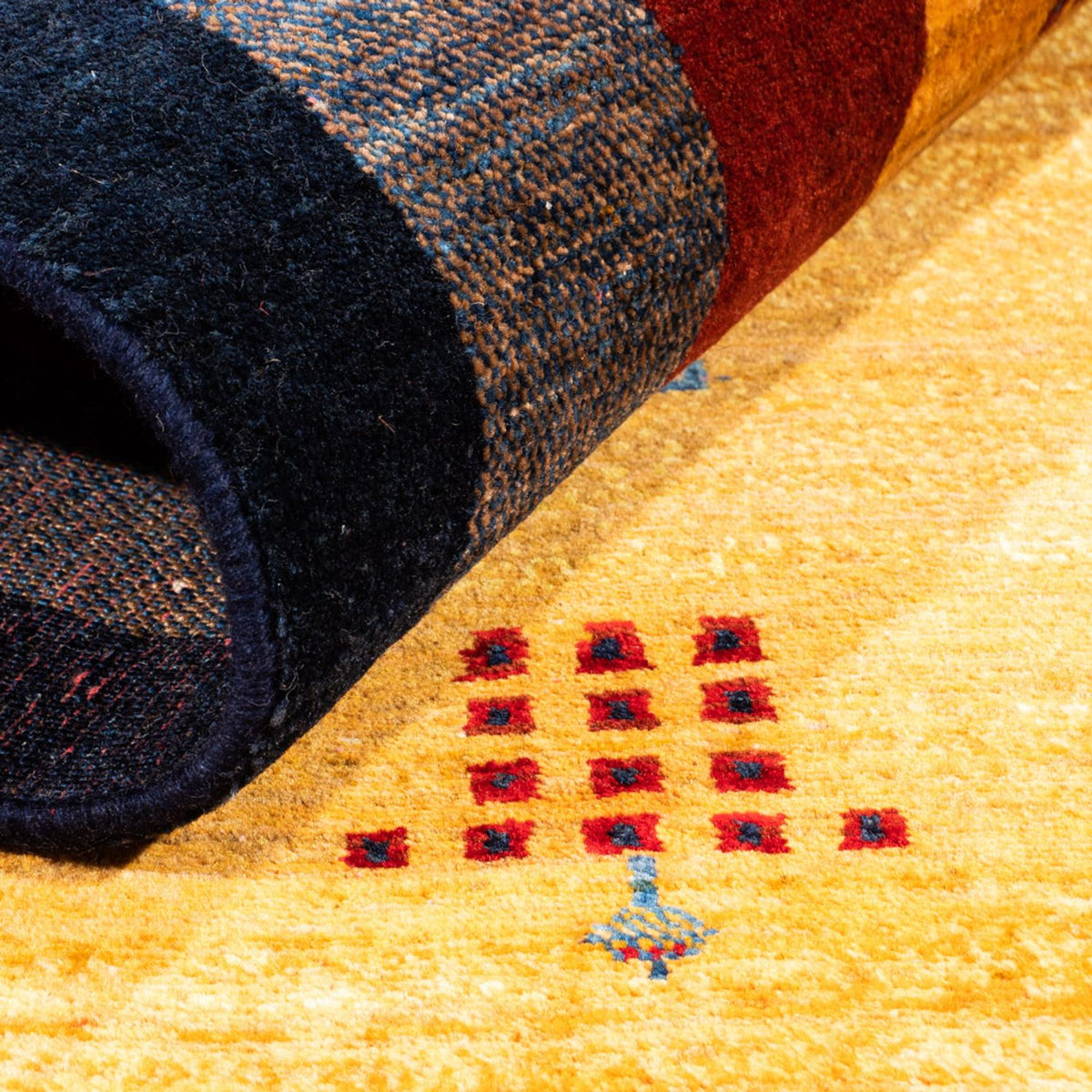 Gabbeh-tæppe - Persisk - 157 x 106 cm - guld