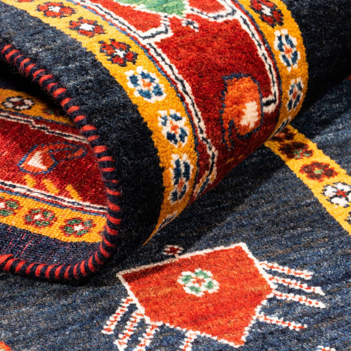 Gabbeh-tæppe - Persisk - 235 x 150 cm - mørkeblå