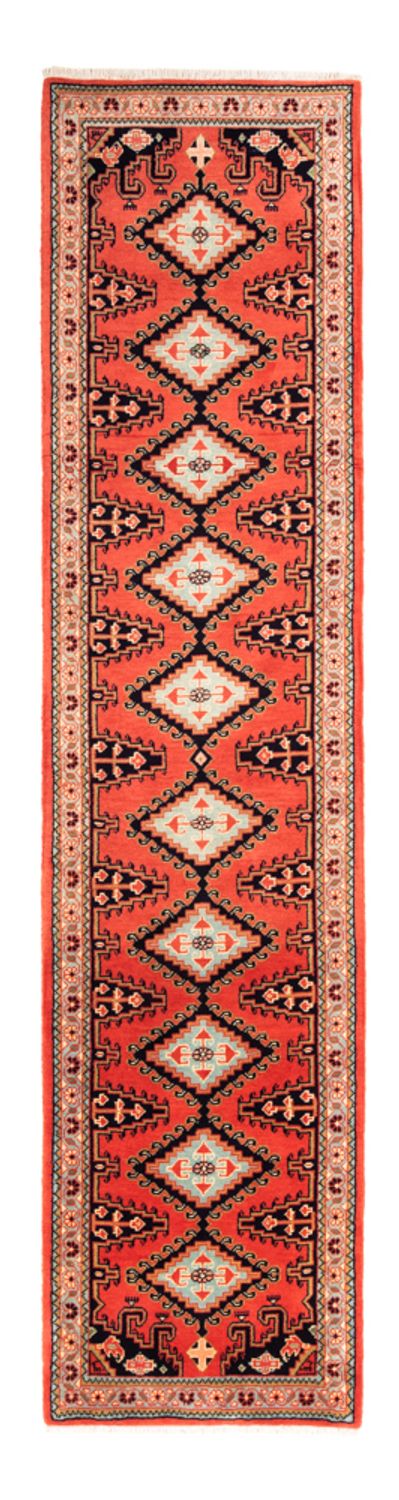 Løber Kelim-tæppe - orientalsk - 310 x 75 cm - rød