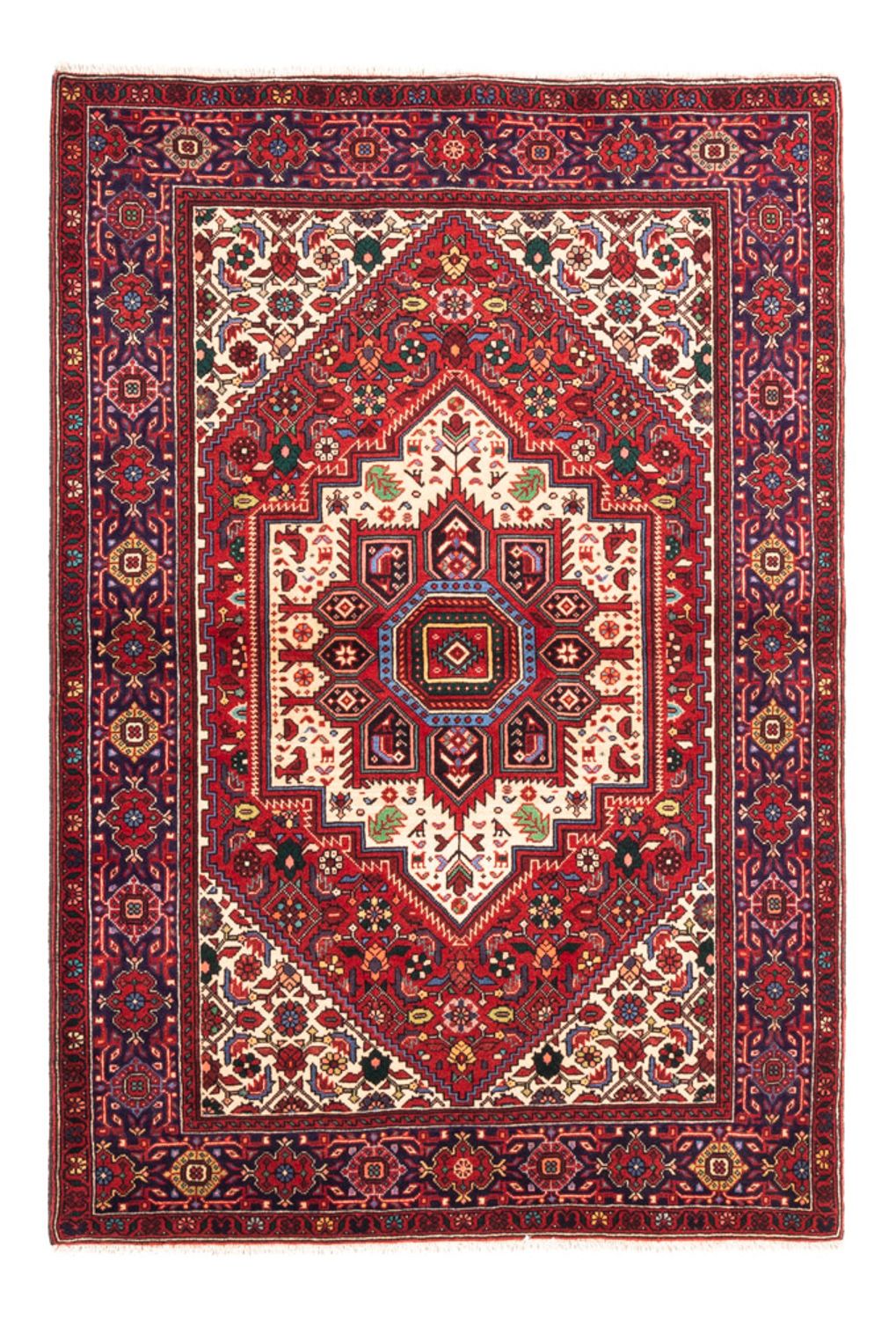 Persisk tæppe - Nomadisk - 144 x 110 cm - rød