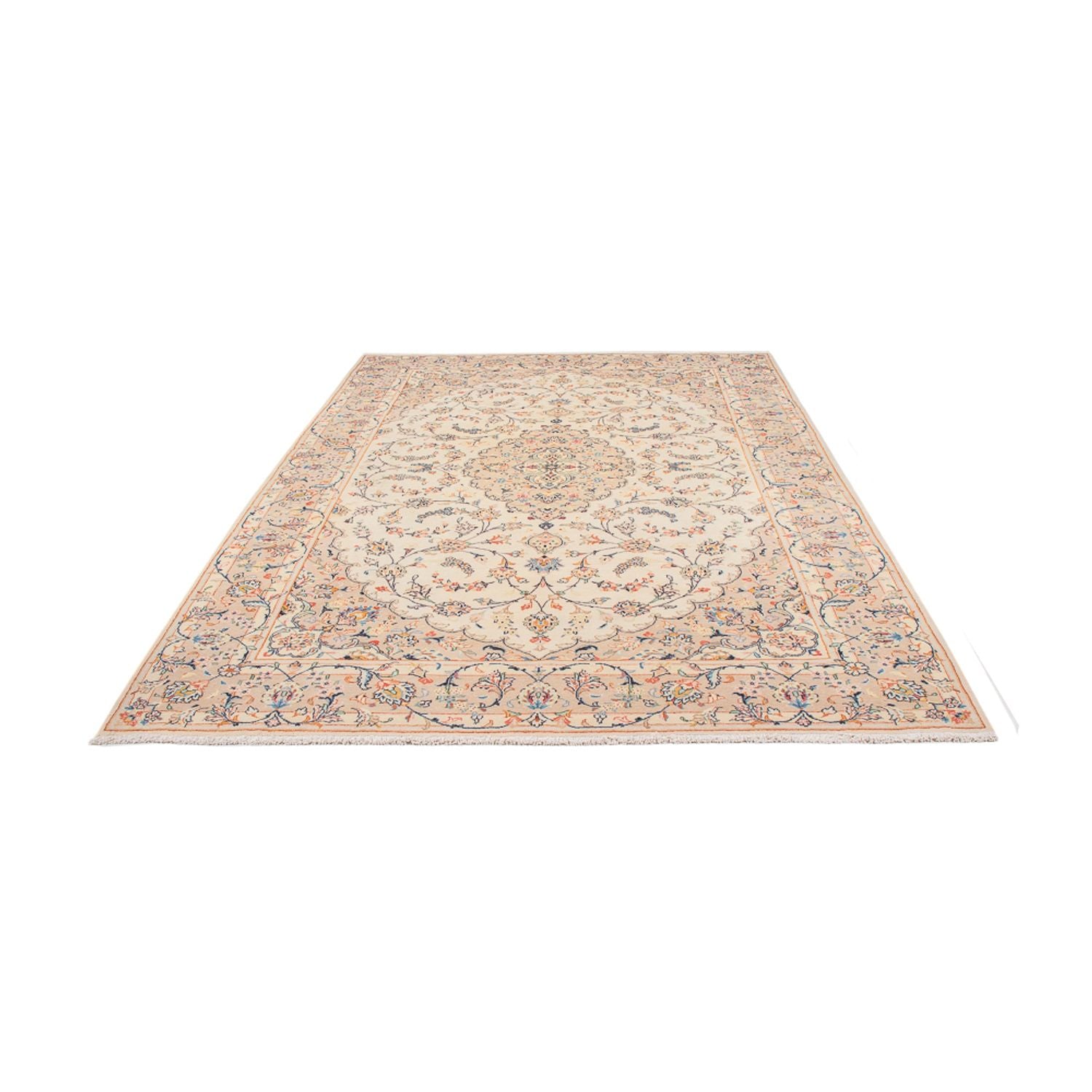 Persisk tæppe - Keshan - 296 x 196 cm - creme
