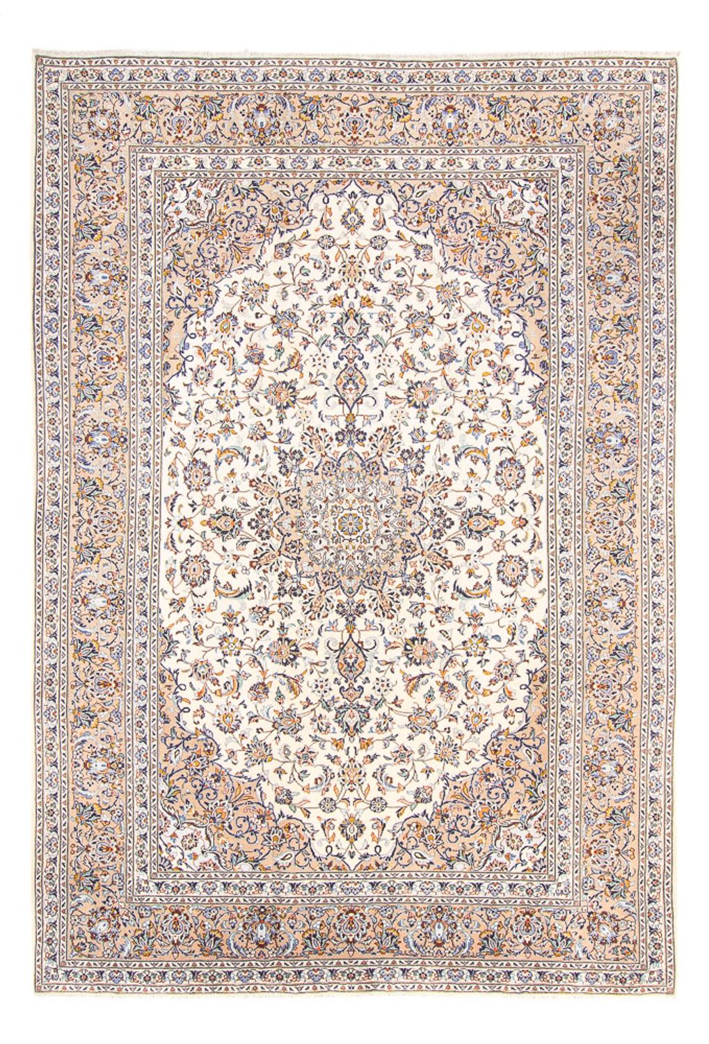Persisk tæppe - Keshan - 356 x 240 cm - creme