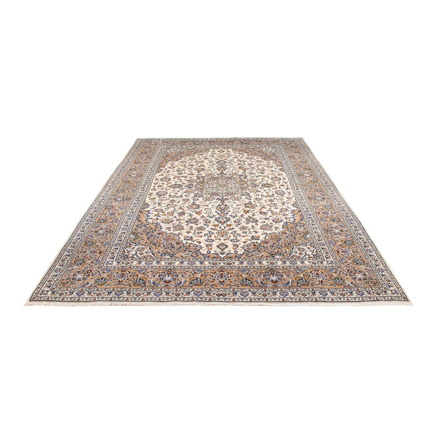 Persisk tæppe - Keshan - 356 x 240 cm - creme