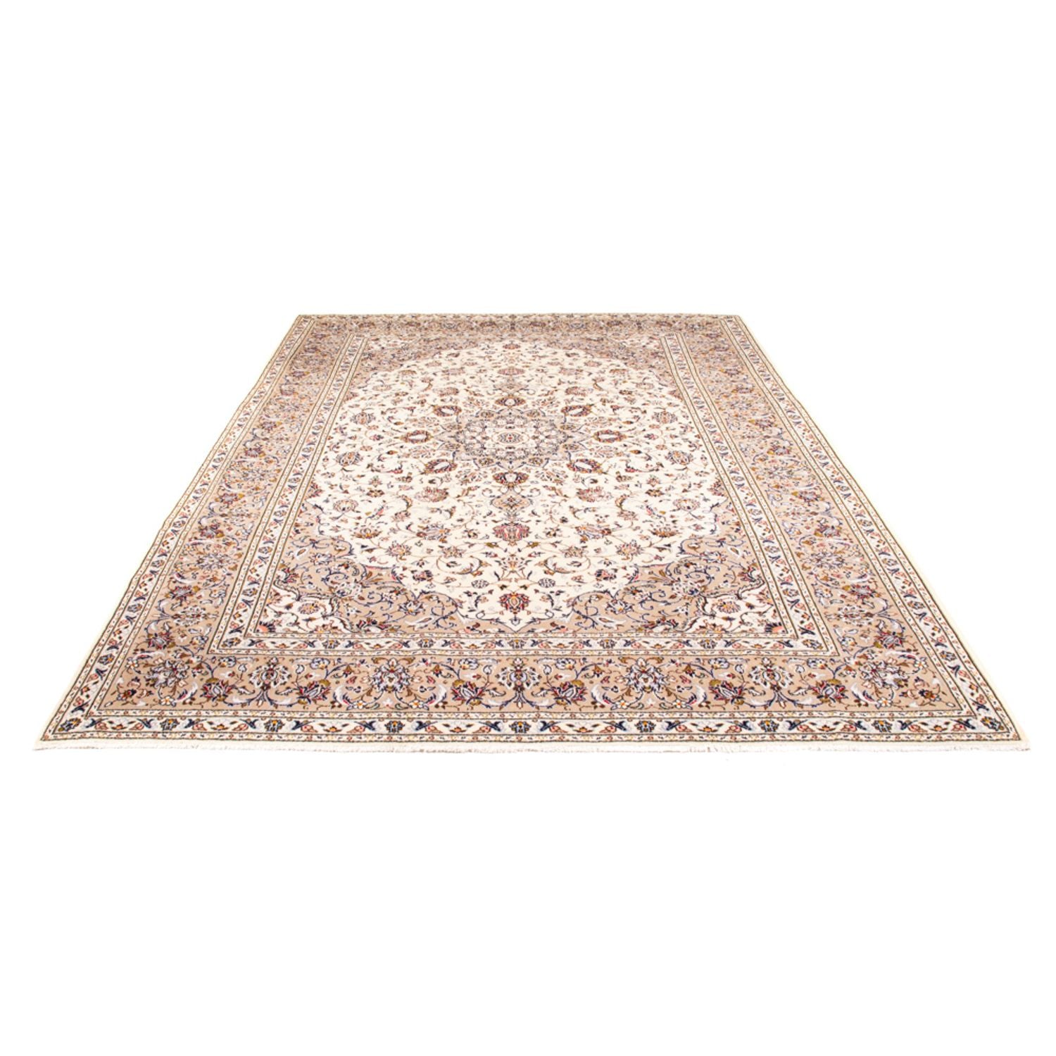 Persisk tæppe - Keshan - 356 x 251 cm - creme