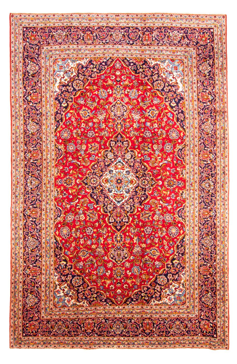 Persisk tæppe - Keshan - 374 x 240 cm - rød