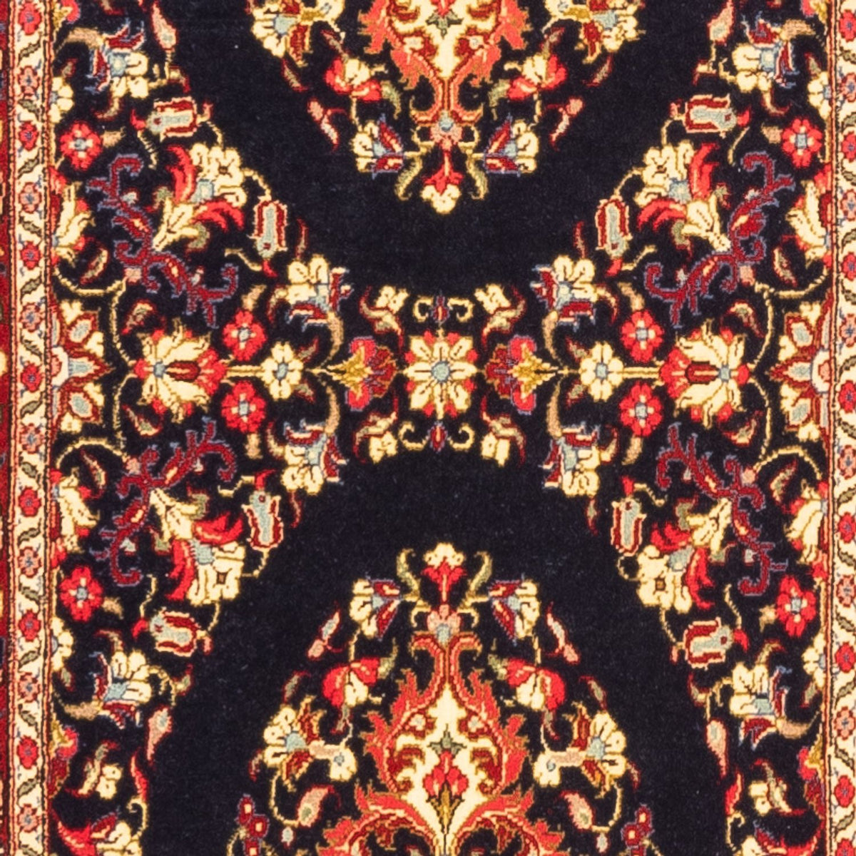 Løber Persisk tæppe - Ghom - 217 x 63 cm - mørkeblå