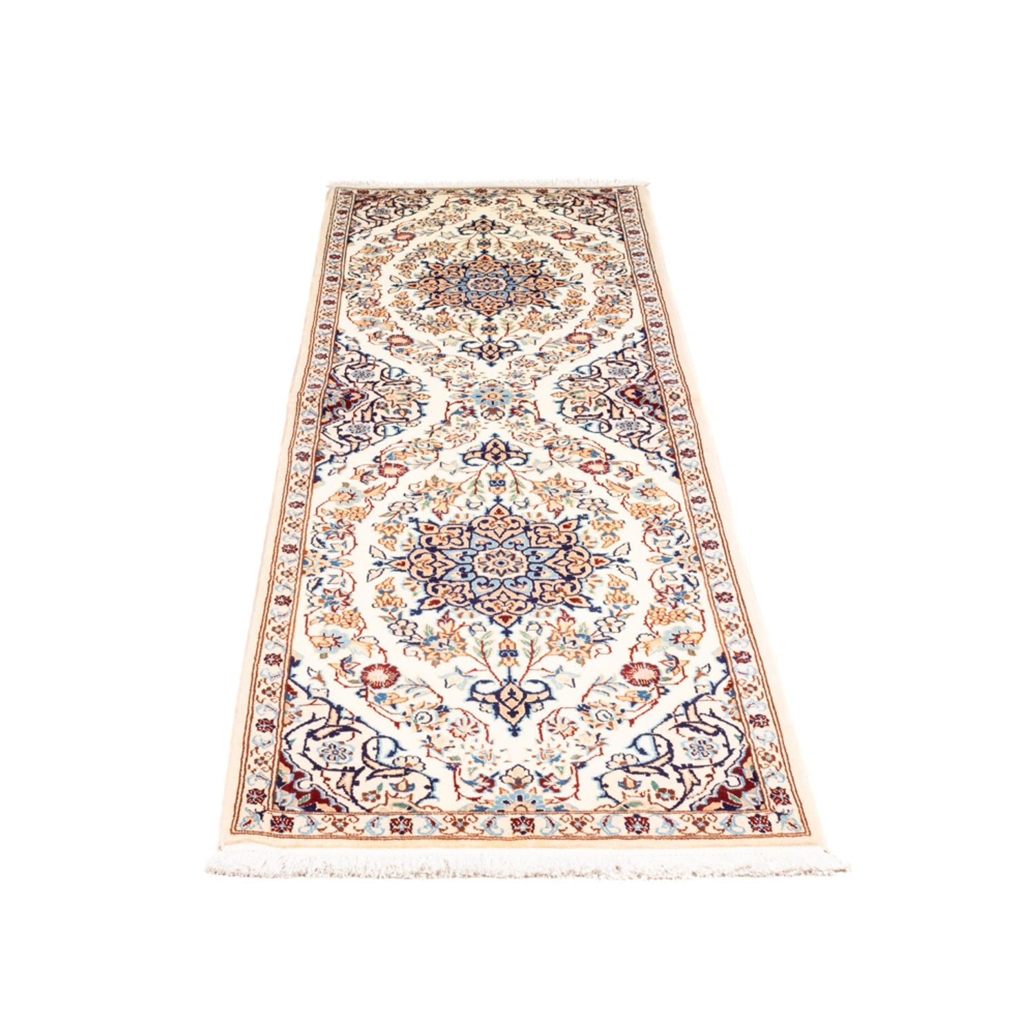Løber Persisk tæppe - Nain - Royal - 212 x 60 cm - creme