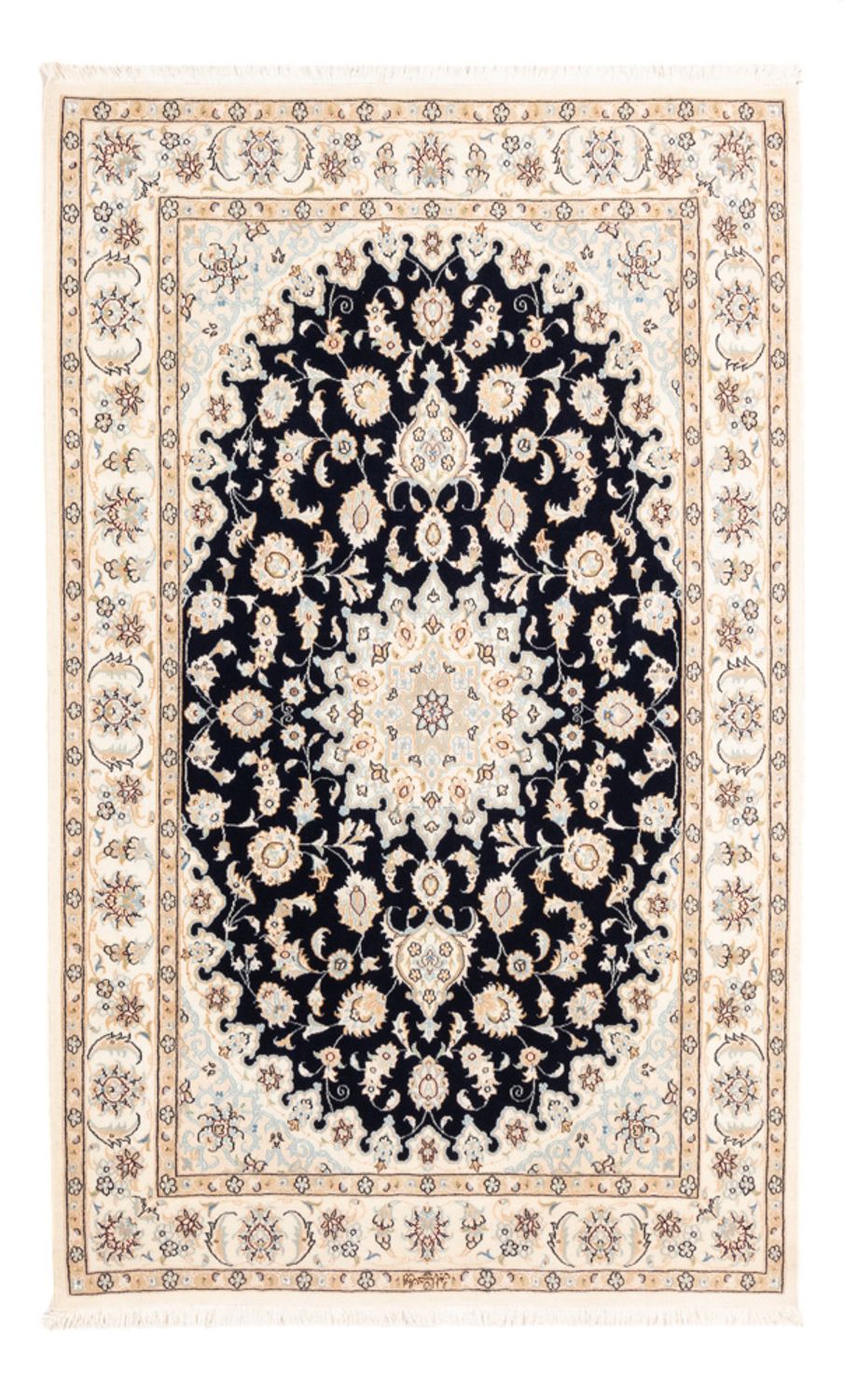 Persisk tæppe - Nain - Premium - 183 x 119 cm - mørkeblå